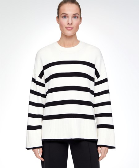 Oysho Pruhované Knit Jumper Čierne | NSR670283