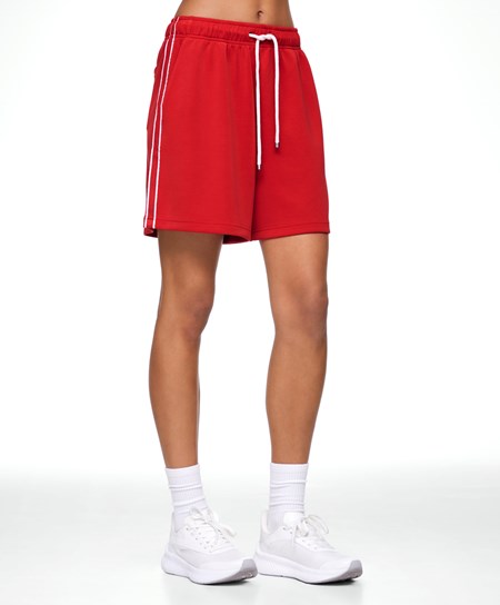 Oysho Pruhované Soft Touch Modal Bermuda Shorts Červené | HDI516708
