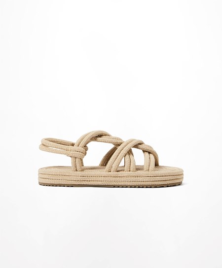 Oysho Rope Sandals Natural | ANU075418