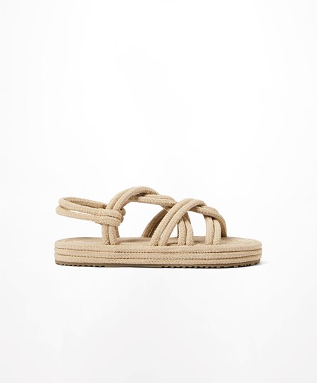 Oysho Rope Sandals Natural | NWI730128