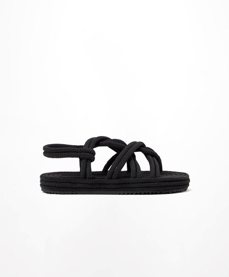 Oysho Rope Sandals Čierne | CUF016738