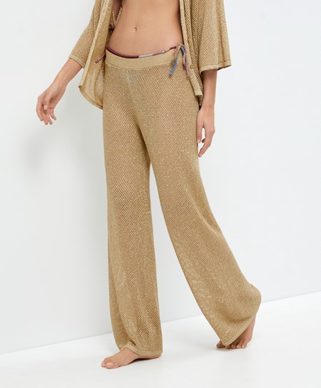 Oysho Rovno Fit Knit Trousers Zlate | FIB623508