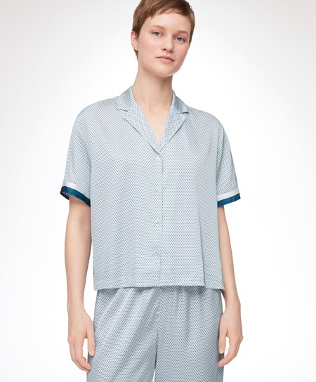 Oysho Satin Kratke-sleeved Shirt 3-043 | LBF890376