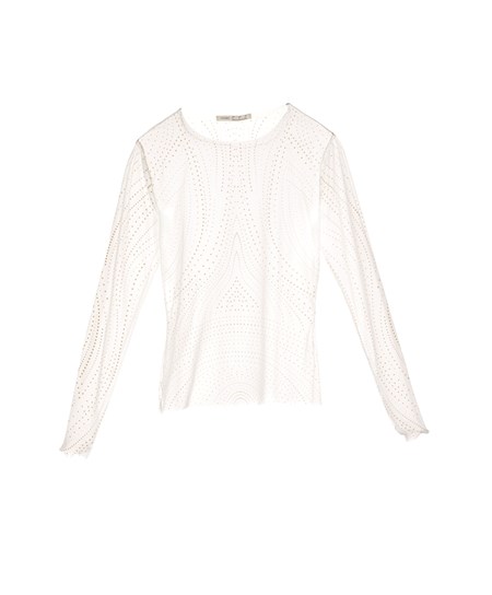 Oysho Semi-sheer Dotted Top Cream-white | DJV576021