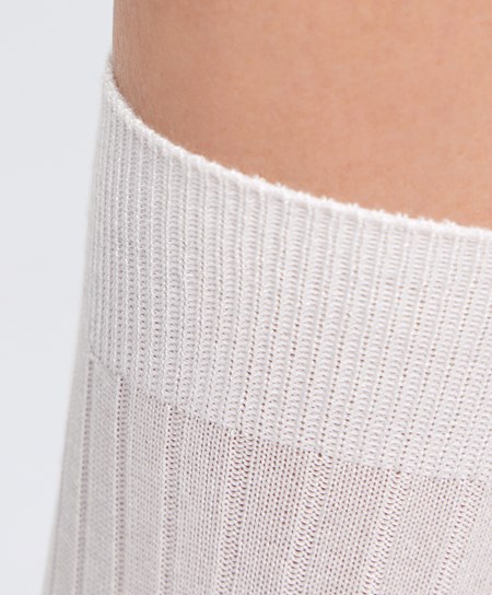 Oysho Silk Klasické Socks Pale Ecru | TWH897124