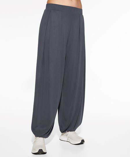 Oysho Siroke Topanky-leg Draped Modal Trousers Anthracite | PCM647059