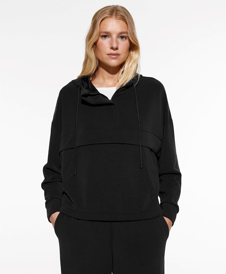 Oysho Soft Touch Modal Sweatshirt With Zip Čierne | PVQ268470