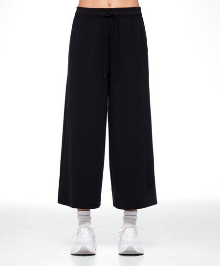 Oysho Soft-touch Modal Cropped Siroke Topanky-leg Trousers Čierne | PRT478016