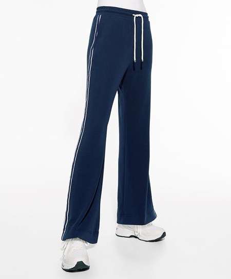 Oysho Stripe Modal Flare Trousers Námornícka Modrá Modre | DGS049681
