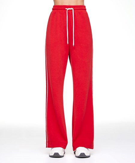 Oysho Stripe Modal Flare Trousers Červené | XUN145039