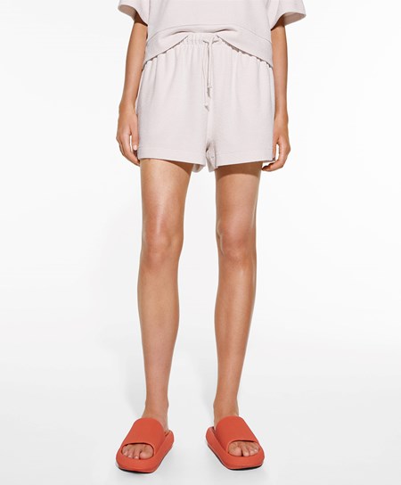 Oysho Towel-effect Shorts Stone | DET703814