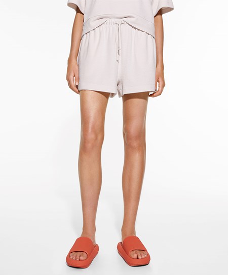 Oysho Towel-effect Shorts Stone | ZLM318074