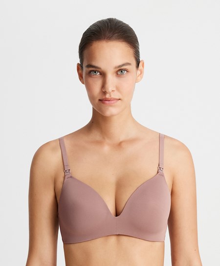 Oysho Triangle Nursing Bra Soft Mauve | GBD329170