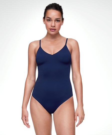 Oysho Triangle Swimsuit Modre | ZNR534102