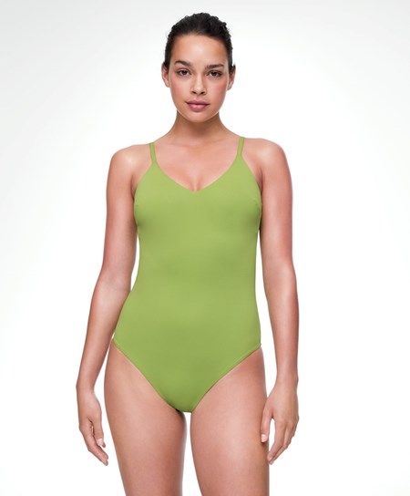 Oysho Triangle Swimsuit Zelene | EPR618520