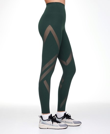 Oysho Tulle Compressive 65cm Ankle-length Leggings Zelene | SVM917348