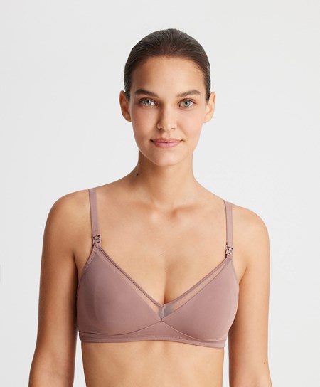 Oysho Tulle Nursing Bra Soft Mauve | INM148597