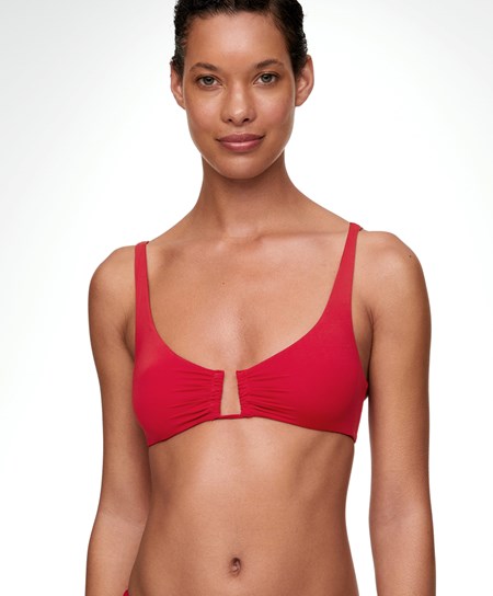 Oysho U-neck Halter Bikiny Top Červené | HFJ324980