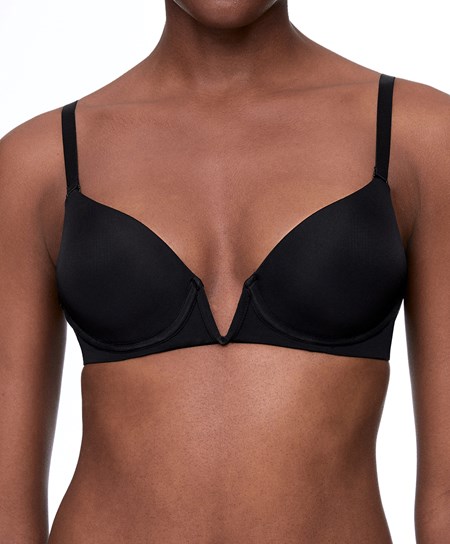 Oysho V-neck Multiway Push-up Bra Čierne | GCU495201