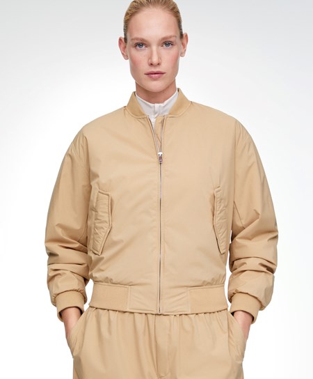 Oysho Vody-repellent Bomber Jacket Camel | LME246793