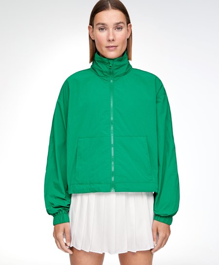 Oysho Vody-repellent Jacket Tmavo Zelene | TUB523864