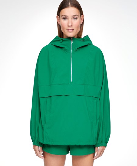 Oysho Vody-repellent Kangaroo Jacket Tmavo Zelene | QXV048259