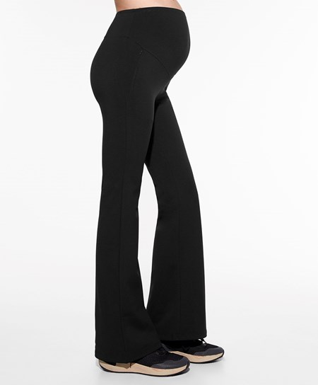 Oysho Warm Maternity Flare Trousers Čierne | TAH257680