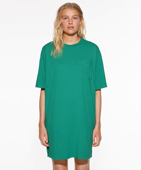 Oysho Washed 100% Bavlnene Long T-shirt Zelene | IGB380916