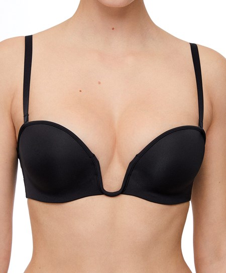 Oysho “u”-neck Removable Straps Bra Čierne | YCQ789250